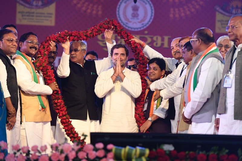 राहुल गांधी छत्तीसगढ़ की राजधानी रायपुर में