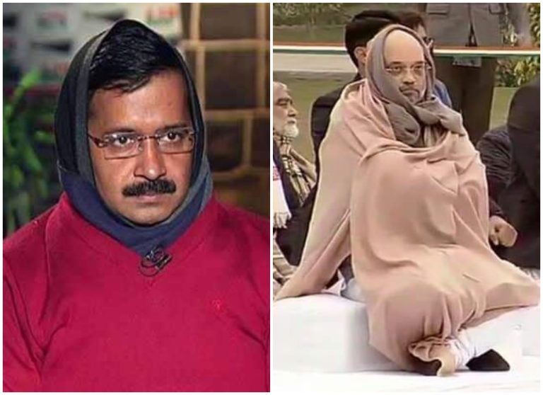 दिल्ली में छिड़ी मफलर पर राजनीति, ‘मफलरमैन’ अमित शाह हो रहे ट्रोल