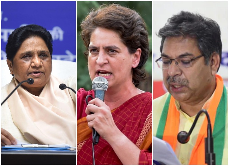 मायावती-प्रियंका-सतीश पूनियां