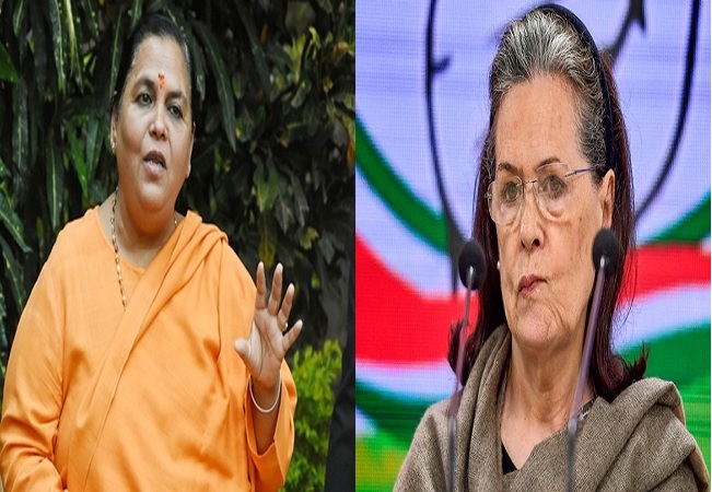 Uma Bharti And Sonia Gandhi
