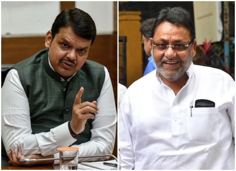 देवेंद्र फडणवीस और नवाब मलिक (एनसीपी)