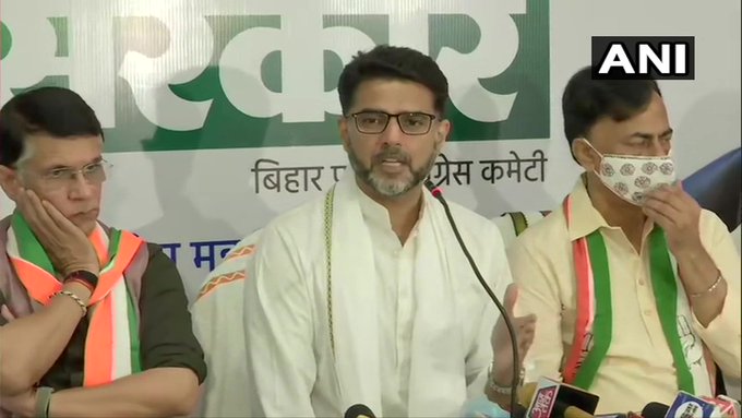 सचिन पायलट एक दिवसीय दौरे पर पहुंचे बिहार