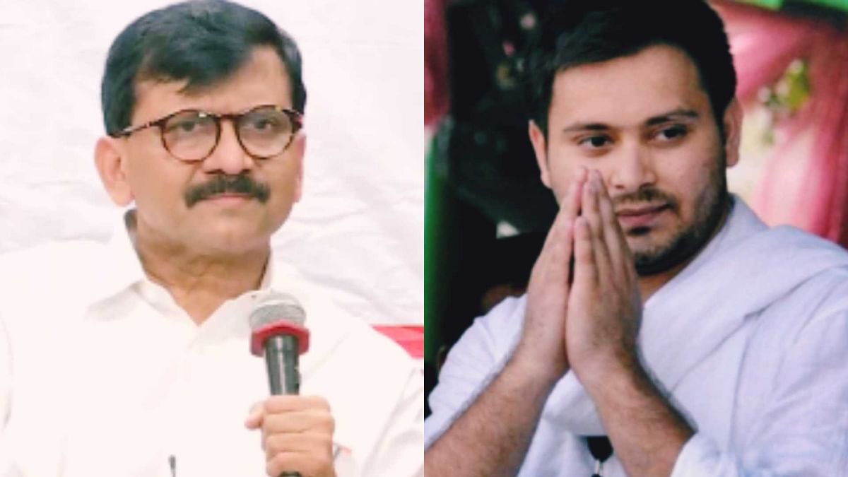 Tejaswi Yadav with Sanjay Raut