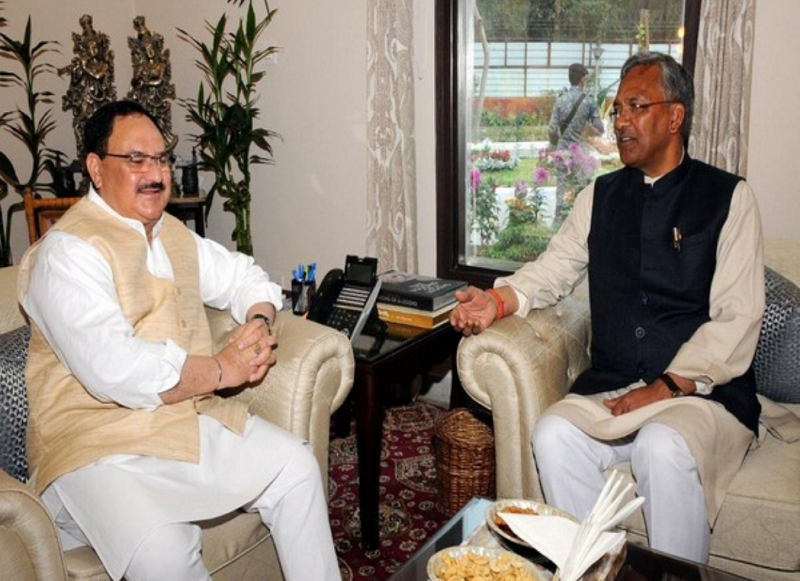 Trivendra Singh Rawat And Jp Nadda