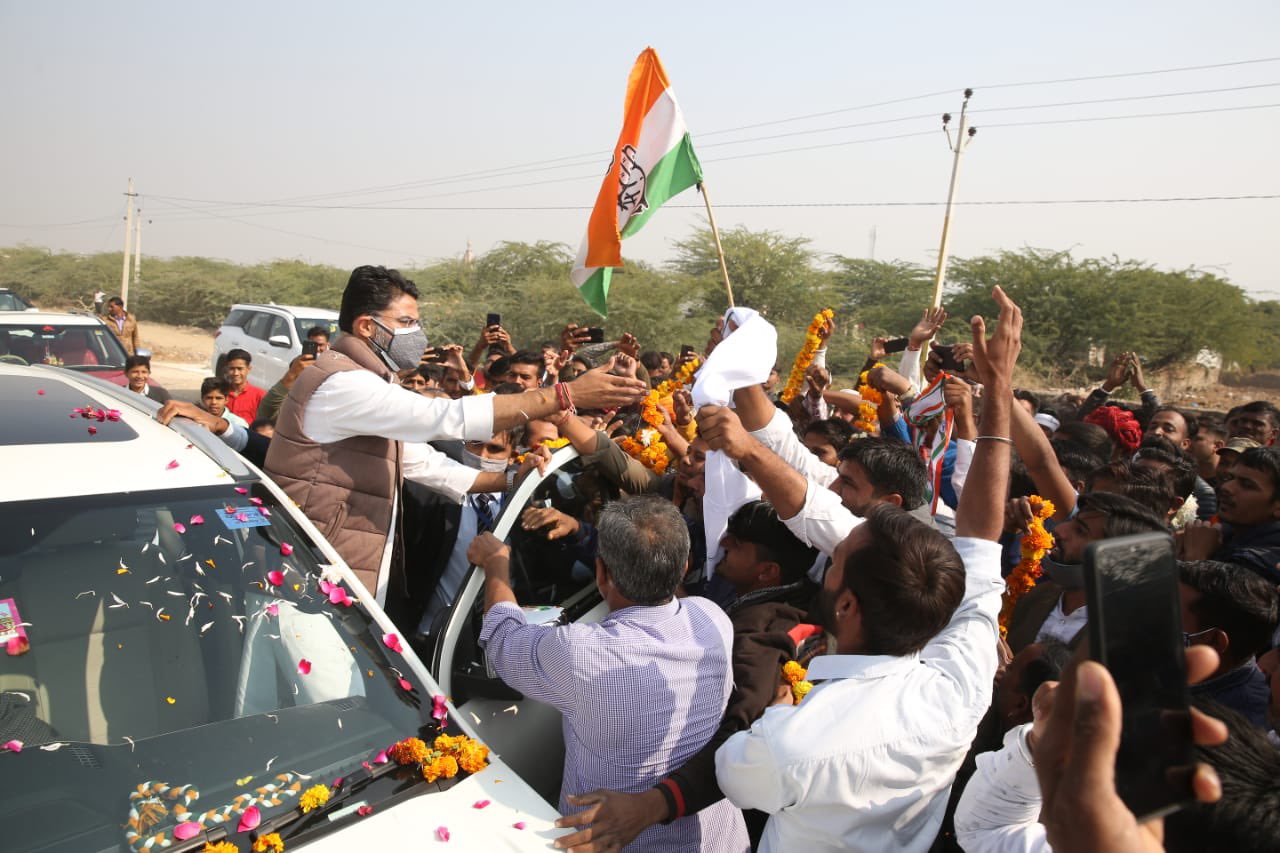 Sachin Pilot visits Pali, Sachin Pilot arrives at Sendra in Pali district