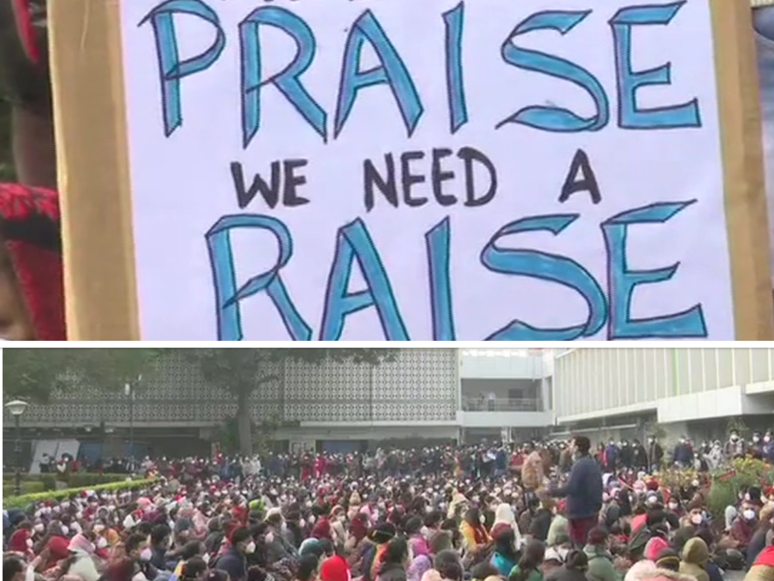 AIIMS nursing staff strike indefinitely in Corona