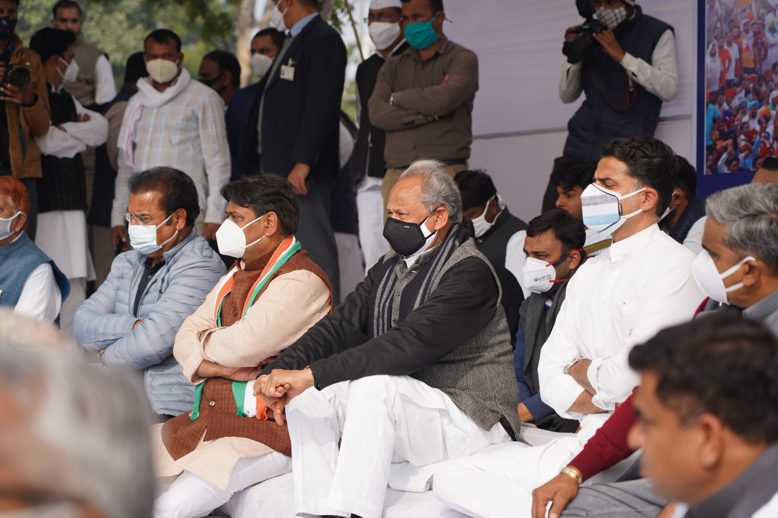 In view of the dharna demonstration in support of the farmers movement, the pleasant sight