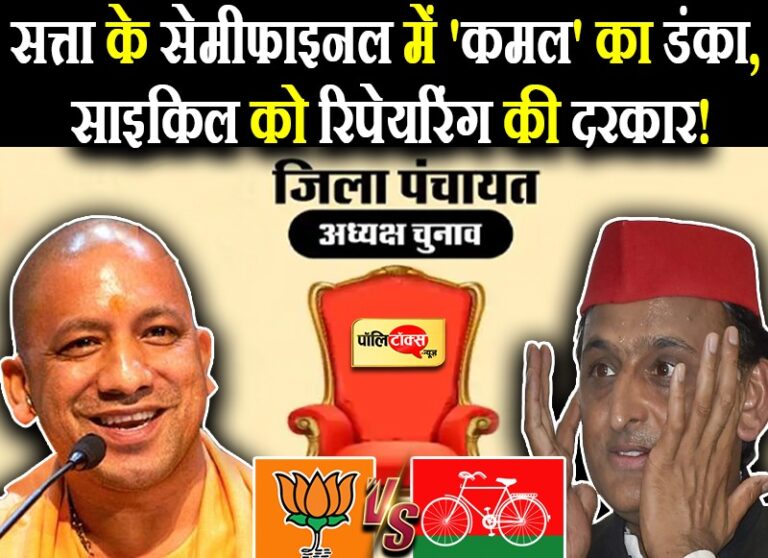 यूपी पंचायत चुनाव में खिला ‘कमल’, पंचर हुई ‘साइकिल’, कांग्रेस का हाथ फिर खाली