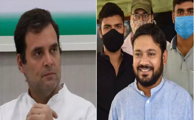 कन्हैया का हाथ राहुल बाबा के साथ