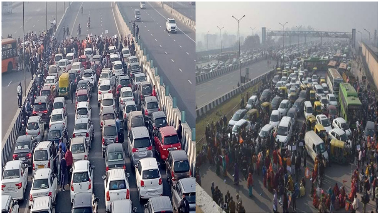 केजरीवाल सरकार की नई आबकारी नीति के खिलाफ BJP का चक्काजाम