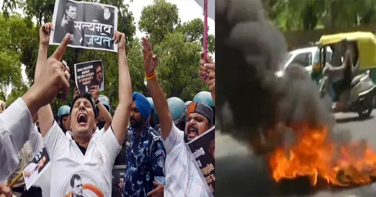 राहुल की तीसरे दिन की पेशी के दौरान मचा बवा