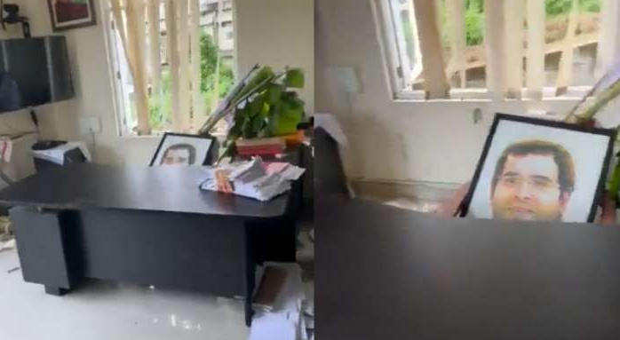 राहुल के दफ्तर में हुई तोड़फोड़