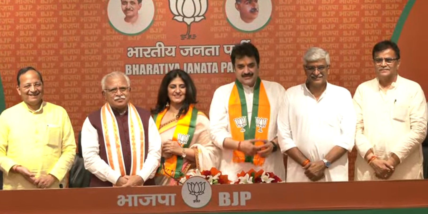 पत्नी संग BJP में शामिल हुए कुलदीप बिश्नोई