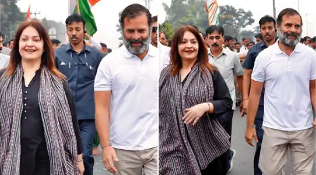 भारत जोड़ो यात्रा में शामिल हुई पूजा भट्ट