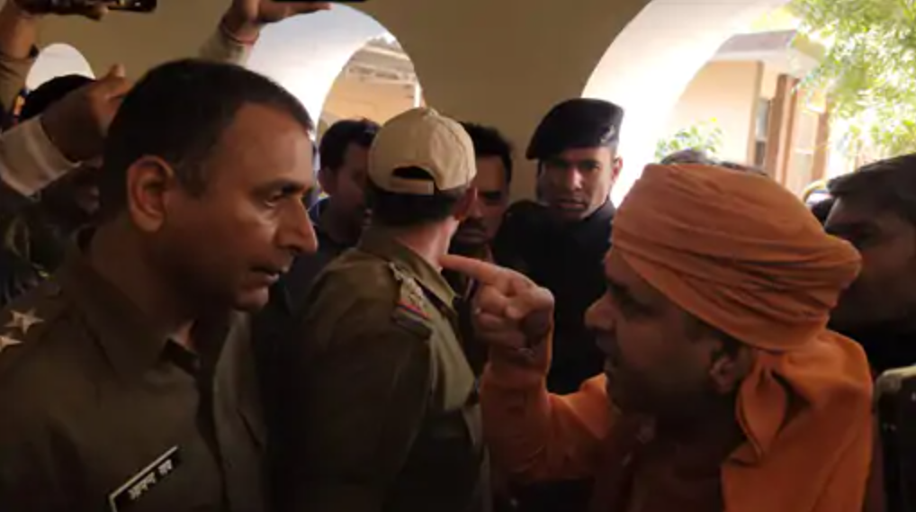 alwar mp baba balaknath in bahrod police station