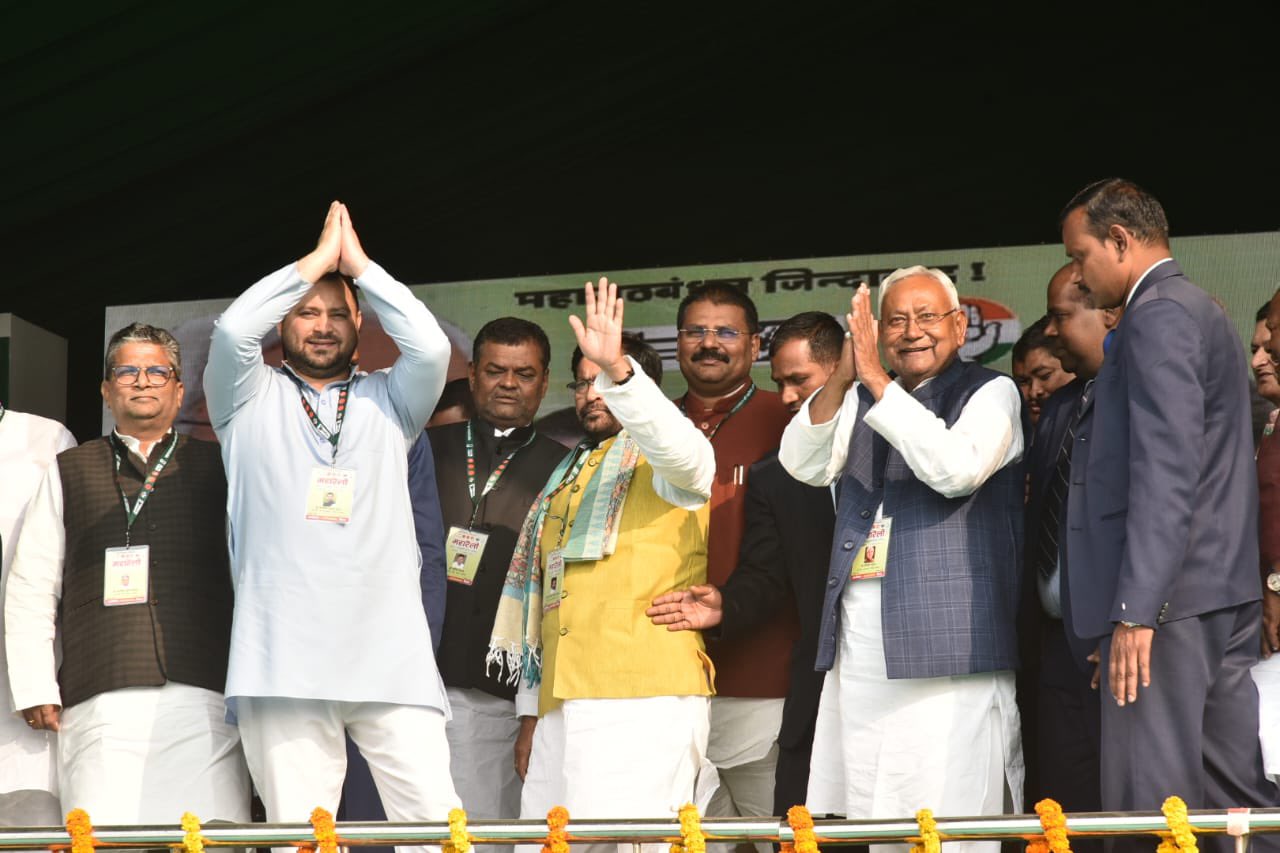 tejashwi yadav in mahagathbandhan railly