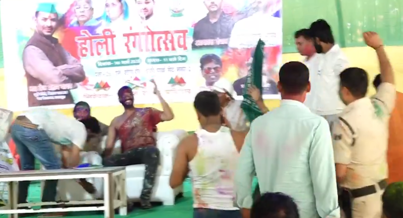 rjd mla tej pratap viral video on holi