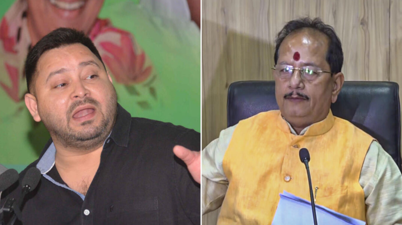 vijay kumar sinha vs tejashwi yadav on voter card bihar